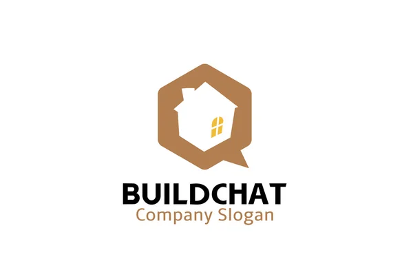 Bygga chatt logotyp — Stock vektor