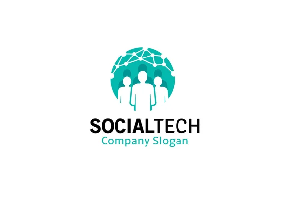 Logo della tecnologia sociale — Vettoriale Stock