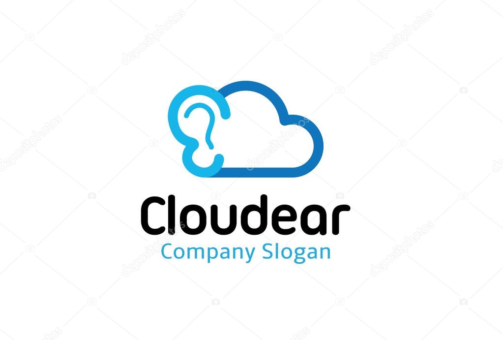 Cloud Ear Logo Design Illustration