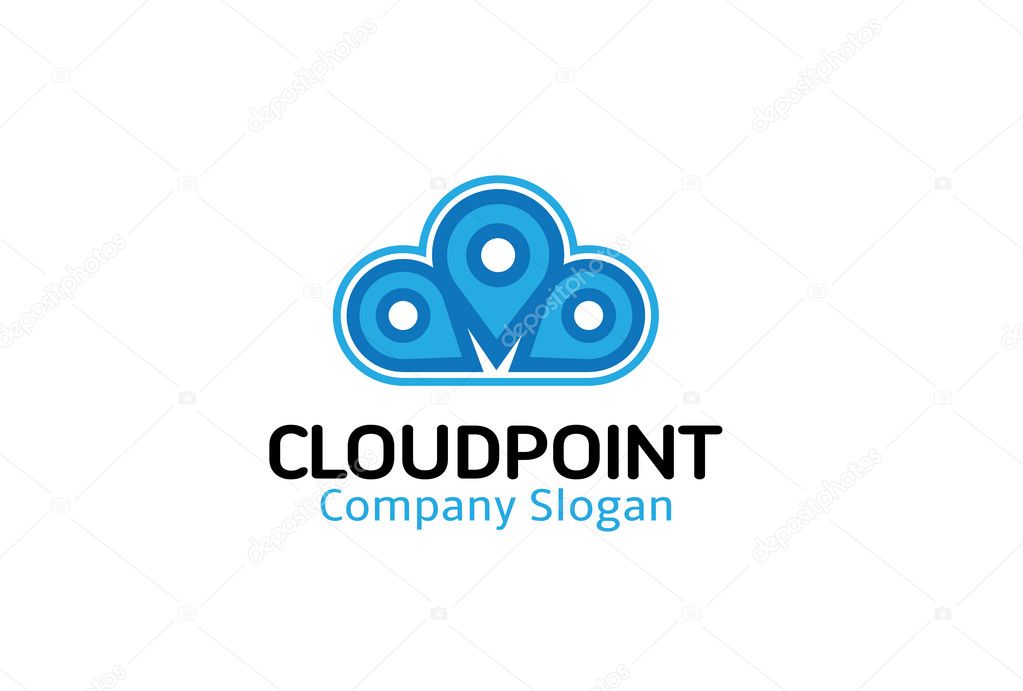 Cloud Point Logo Design Illustration
