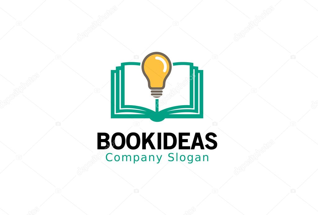Book Ideas Logo Design Illustration