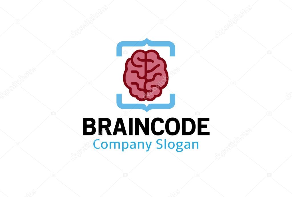 Brain Code Logo Design Illustration