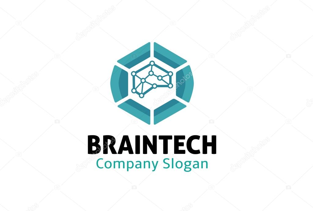 Brain Tech Logo Design Illustration