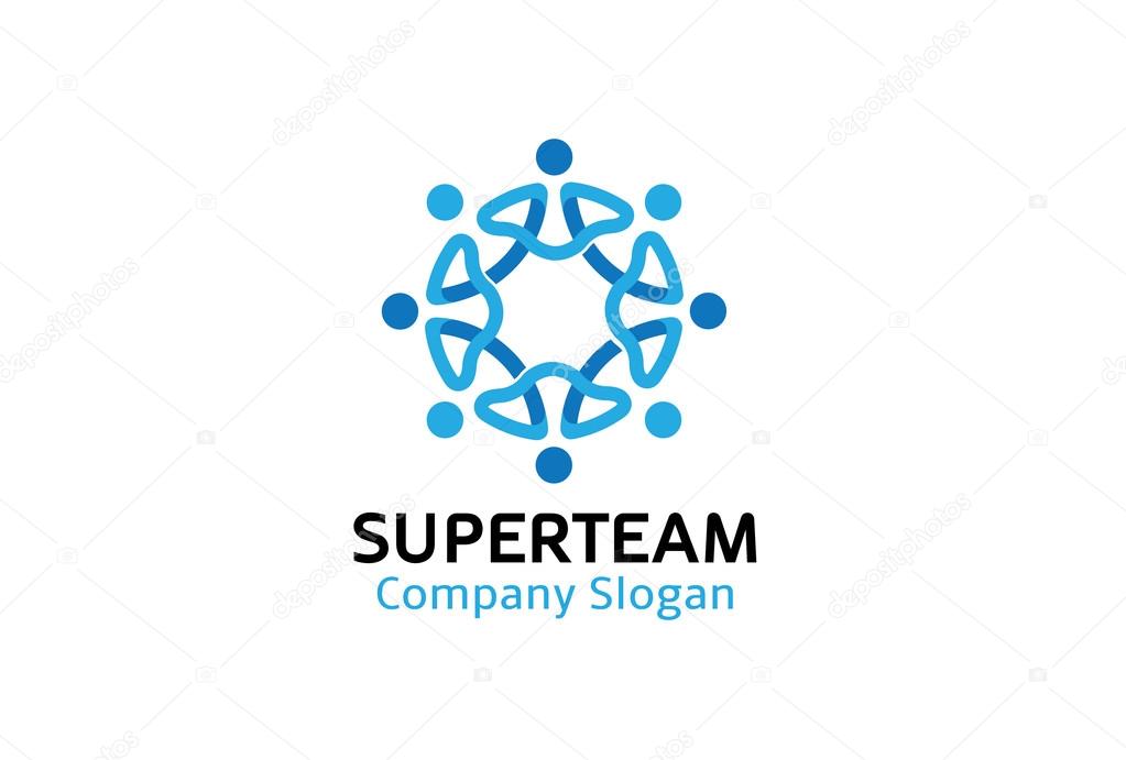Super Team Logo Design Illustration