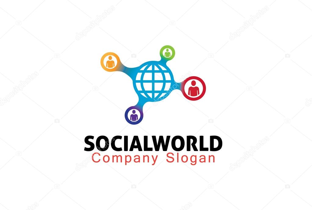 Social World Logo Design Illustration