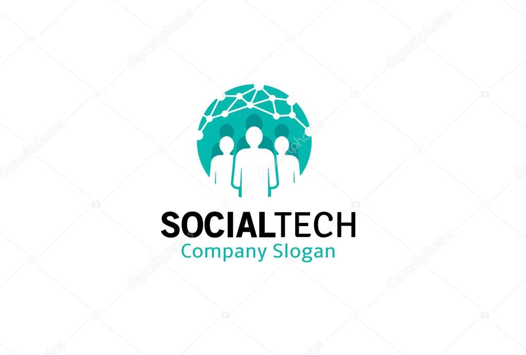 Social Tech Logo Design Illustration