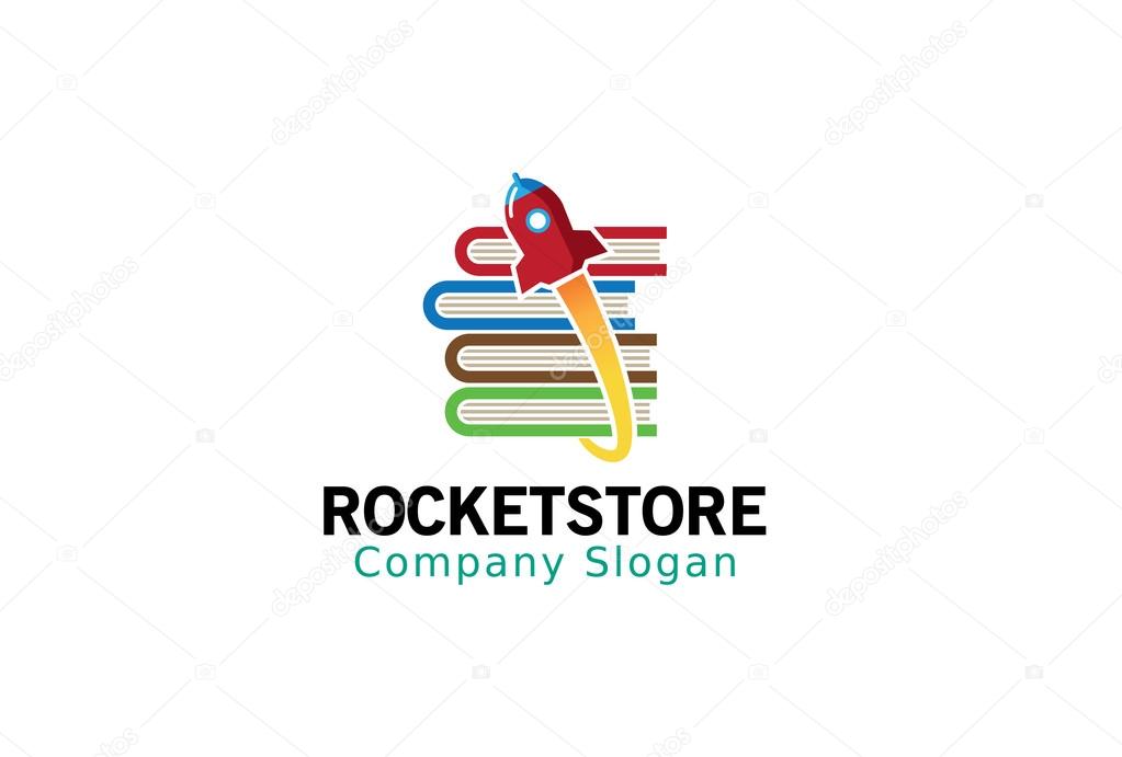 Rocket Store Logo Design Illustration
