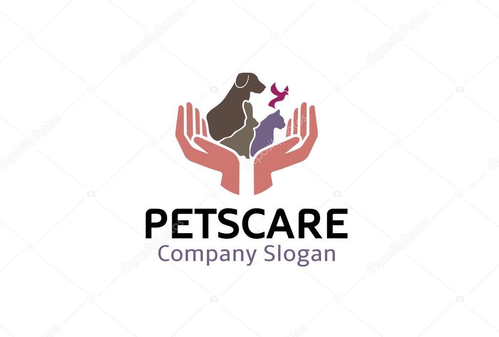 Pets care Logo design Illustration