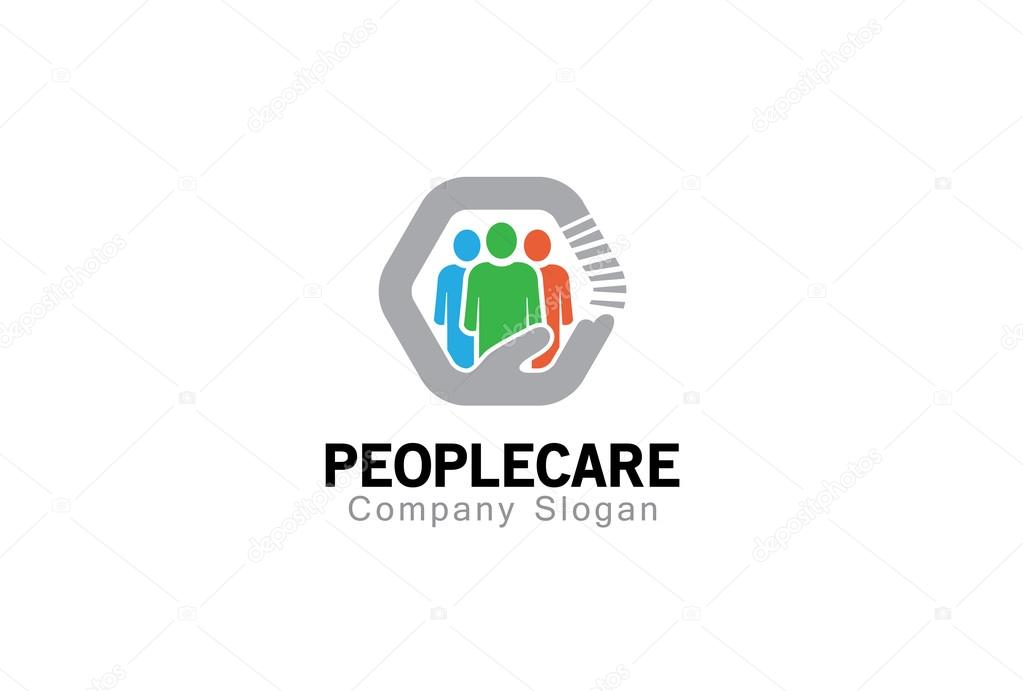 People Care Logo Design Illustration