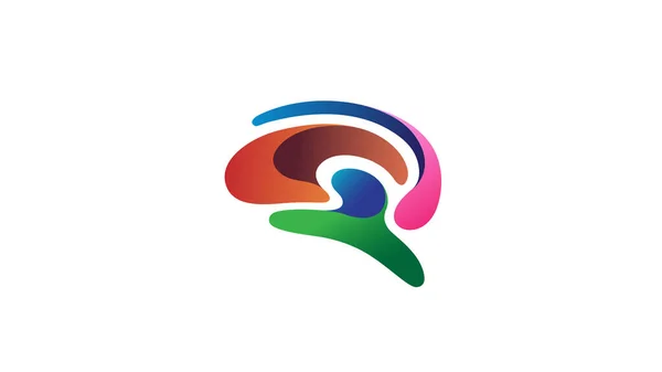 Criativa Colorido Cérebro Forma Logotipo Vetor — Vetor de Stock