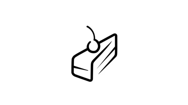Creatieve Cherry Cake Logo Vector Illustratie — Stockvector