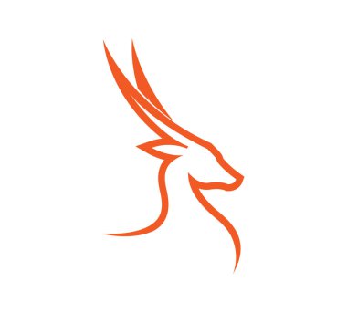 Yaratıcı Ceylan Baş Çizgileri Logo Vektörü Sembol Tasarımı İllüstrasyonu