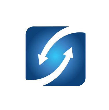 Soyut kare oklar logo vektör sembolü tasarımı