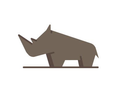 Yaratıcı Basit Gergedan Logo Vektör Sembol Tasarımı Çizimi