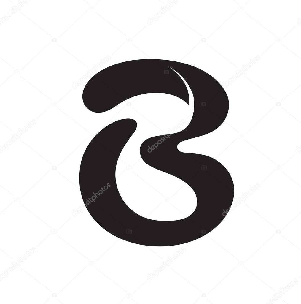 B Letter Design Logo Vector Black Color Design Symbol