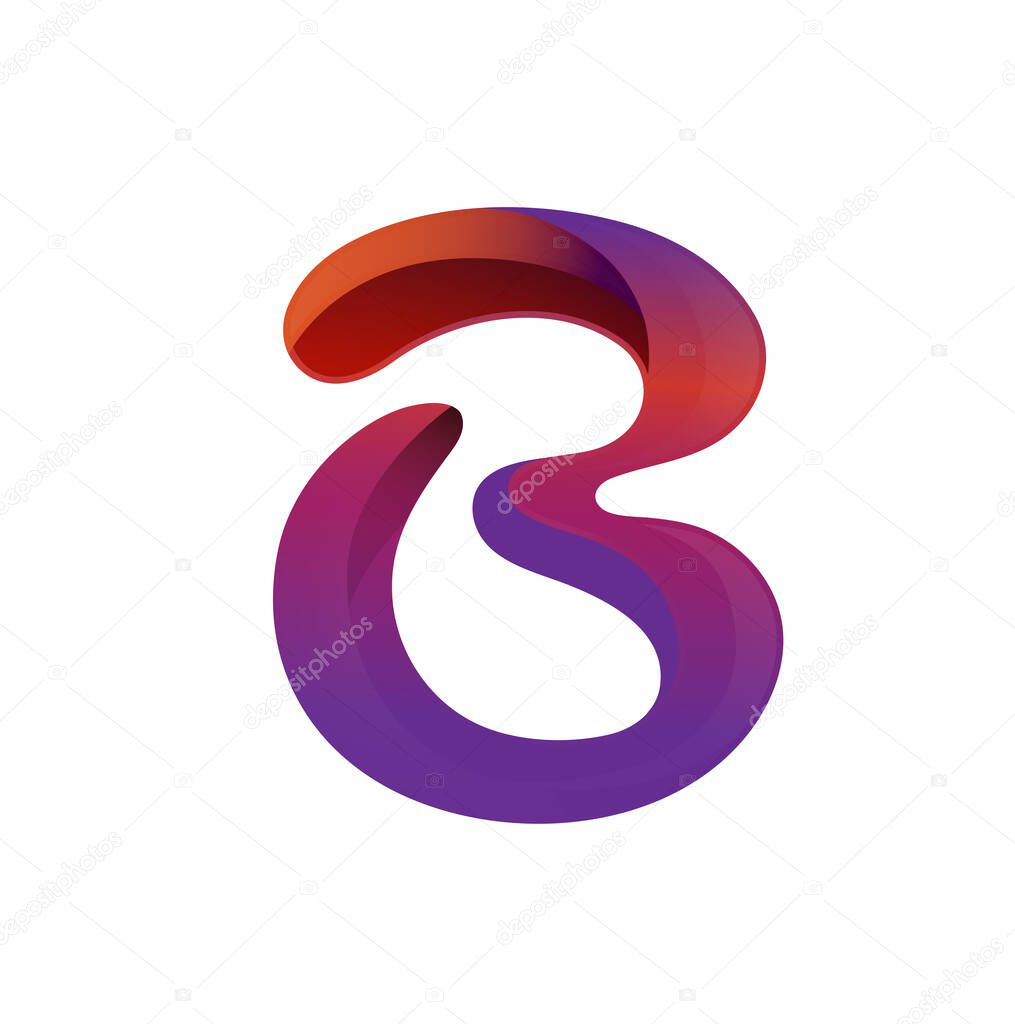 B Letter Design Logo Vector Purple Color Design Symbol