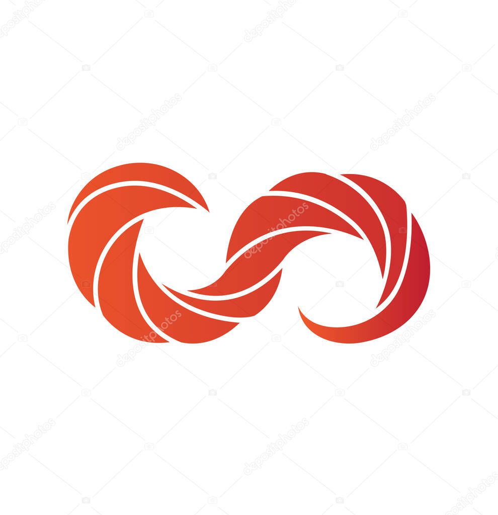 Creative Flame Infinity Logo Fire Vector Symbol Design Illustration