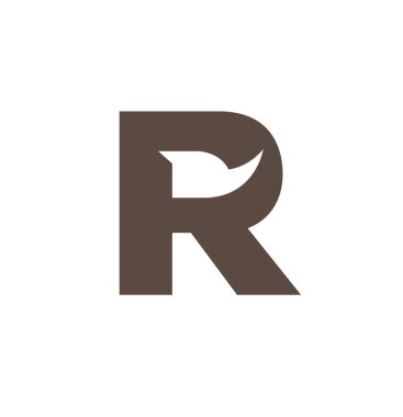 yaratıcı harf rhino boynuzu işareti logo vektör tasarımı şekli 