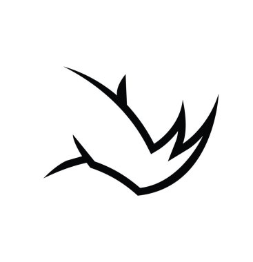 Gergedan başı logo çizgileri vektör tasarım simgesi illüstrasyonu