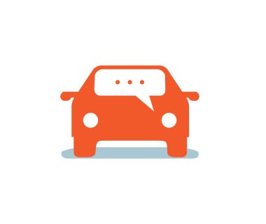 Araba konuşma logosu sohbet vektör tasarım simgesi illüstrasyonu