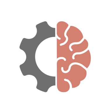 Beyin çarkı dişli vektör logo tasarım simgesi illüstrasyonu