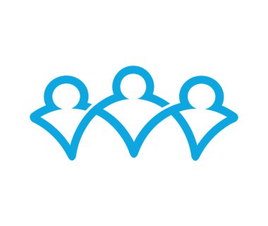 Yaratıcı üç kişi mavi çizgiler vektör simgesi tasarım illüstrasyonu logosu