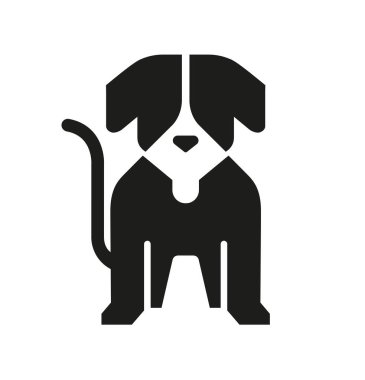 Yaratıcı Köpek Evcil Hayvanı Logosu Geometrik Konum Vektör Tasarımı Simgesi İllüstrasyonu