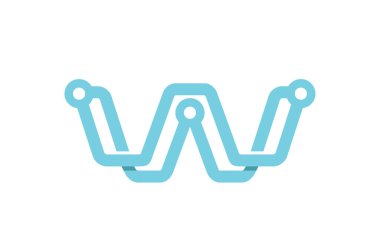 Yaratıcı harf w tech logosu w kablo vektör tasarım simgesi simgesi