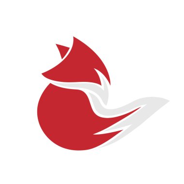 Asgari tilki silueti logo vektör sembolü tasarım simgesi