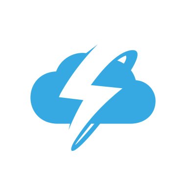 Yaratıcı bulut gök gürültüsü logo vektör tasarımı sembolü