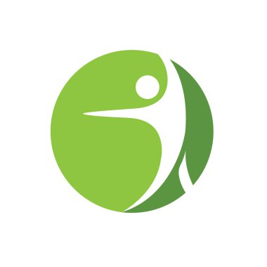Yaratıcı insan vücudu yeşil daire logo vektörü sembolü