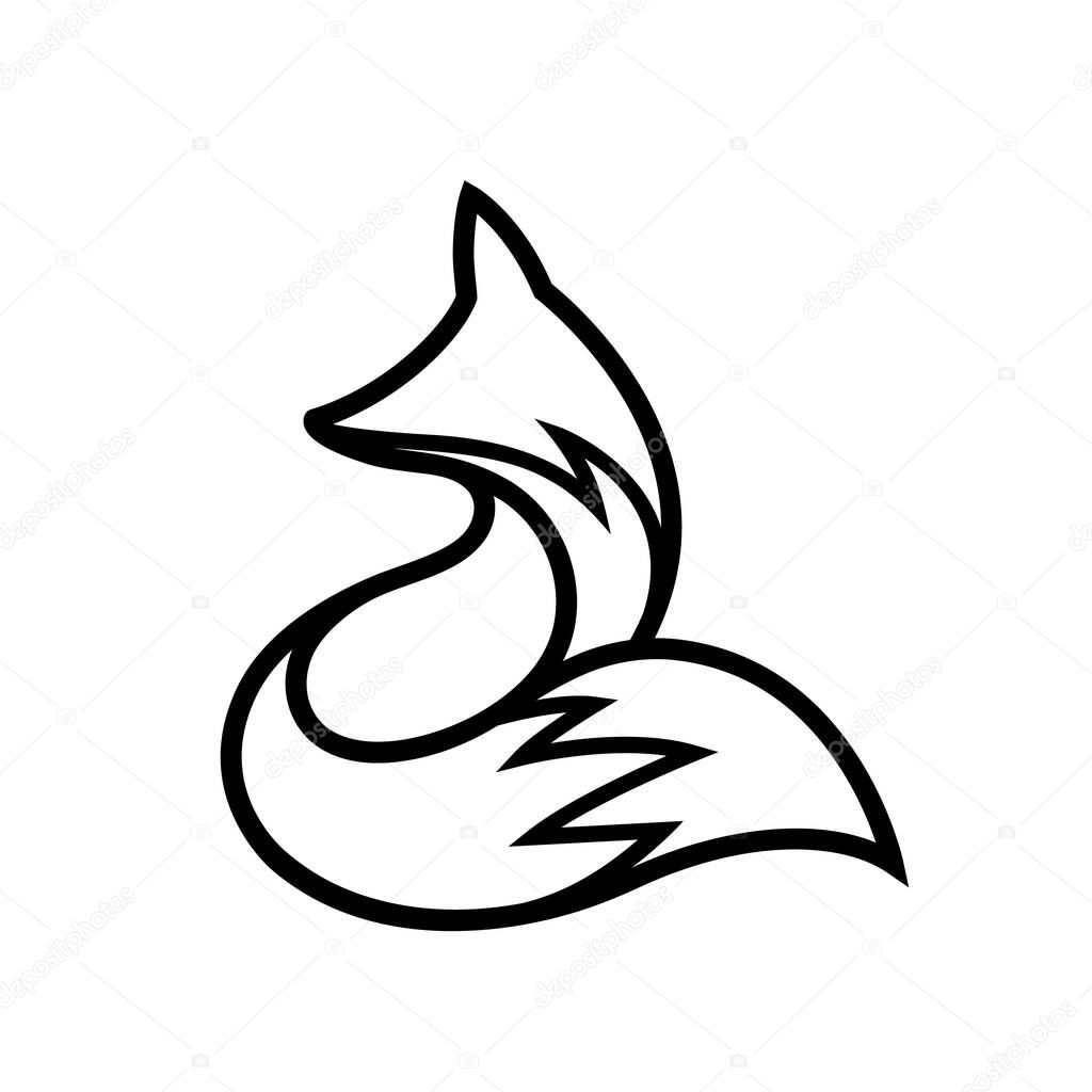 Minimal fox silhouette logo vector symbol design icon