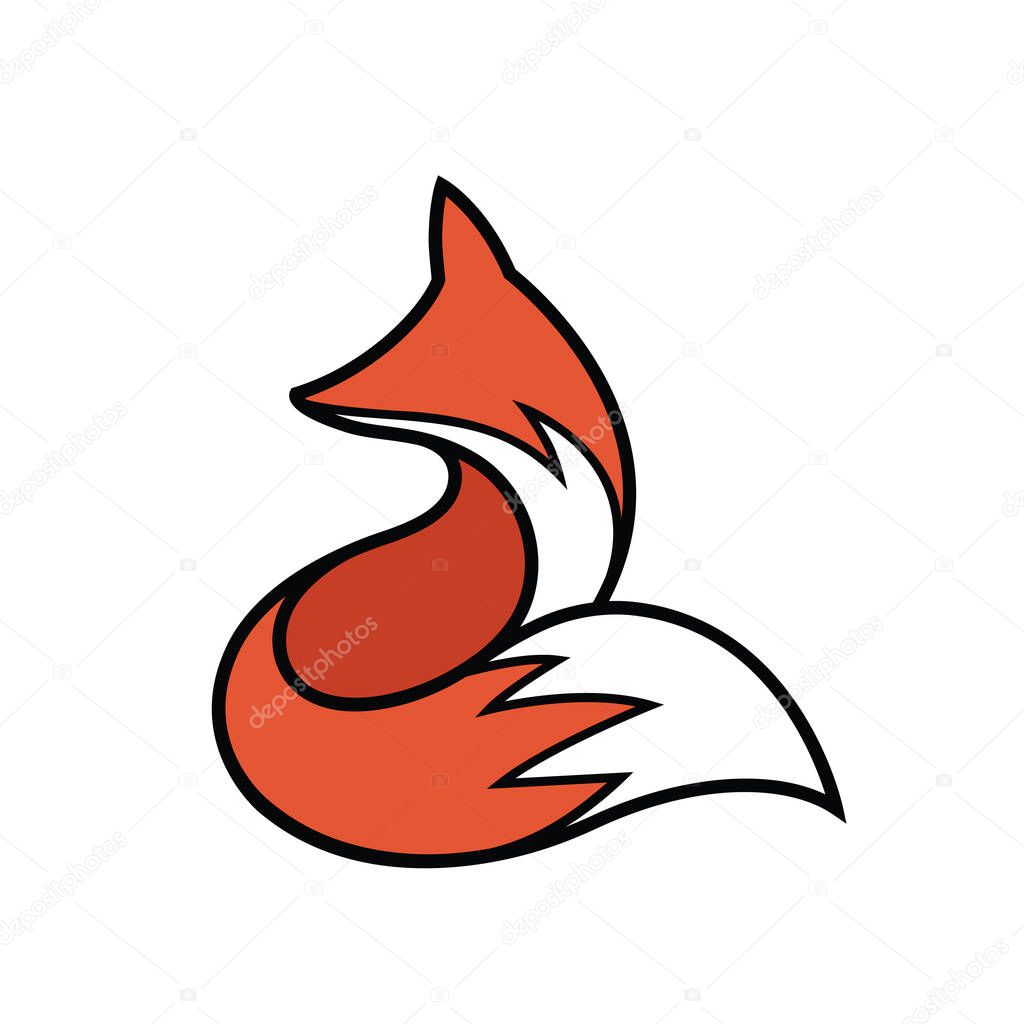 Minimal fox silhouette logo vector symbol design icon