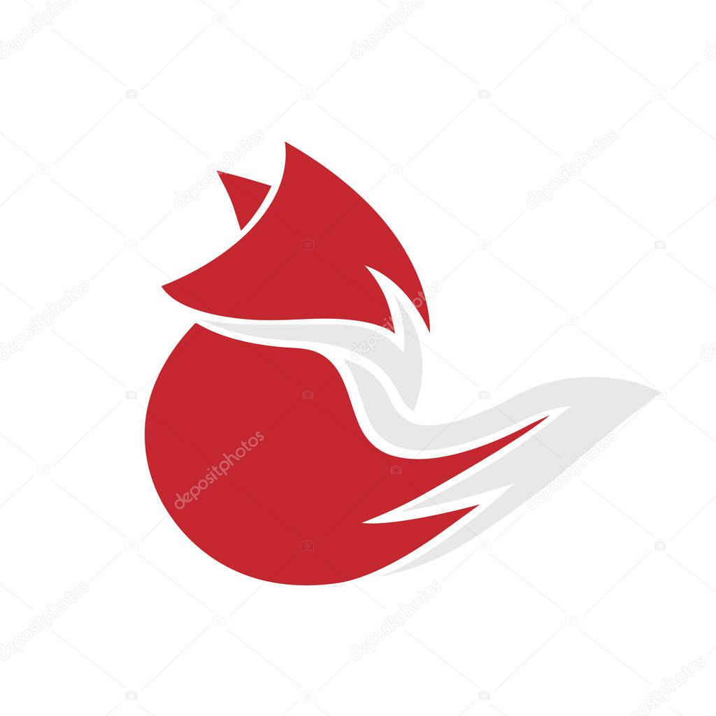 Minimal fox silhouette logo vector symbol design icon