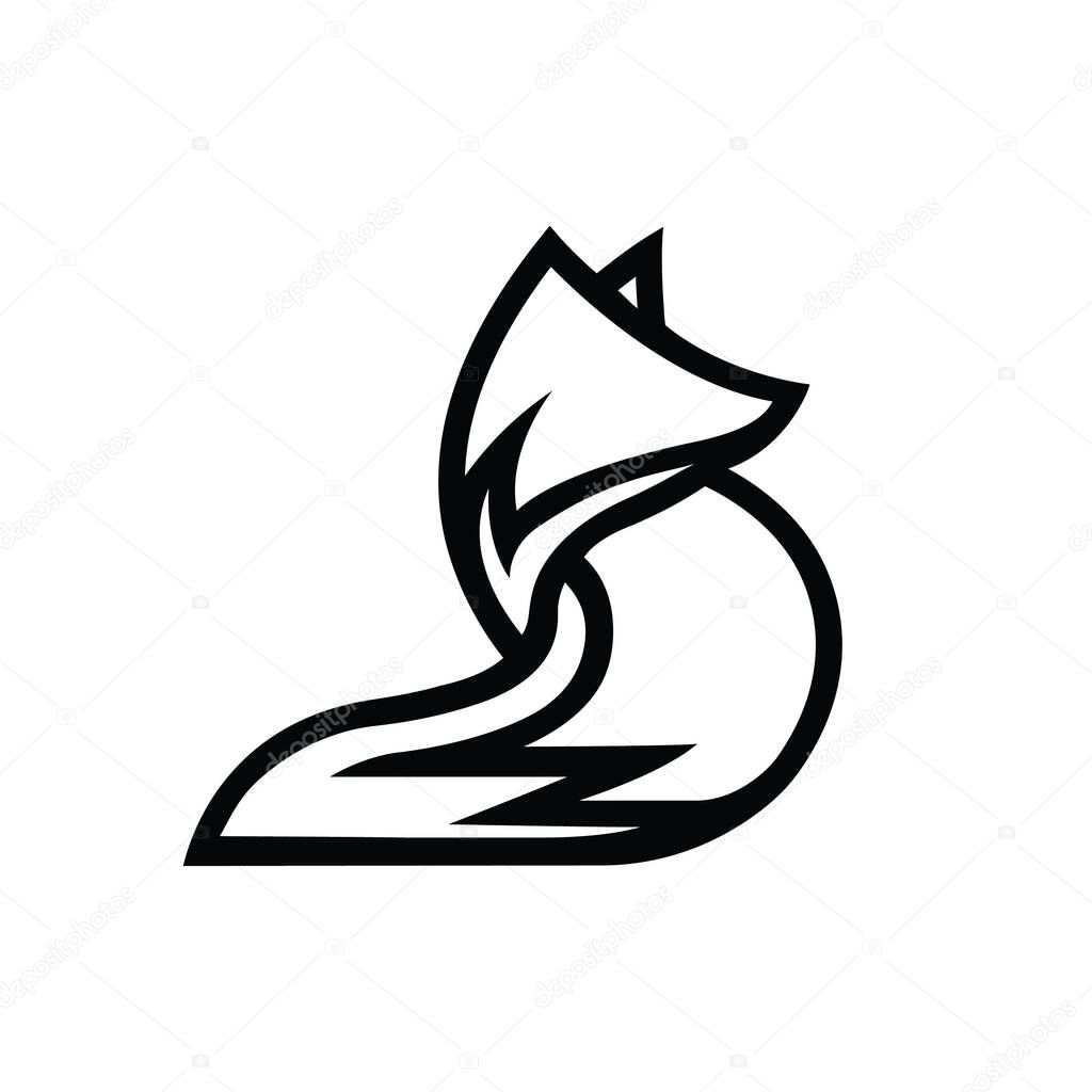 Minimal fox silhouette logo vector symbol design icon