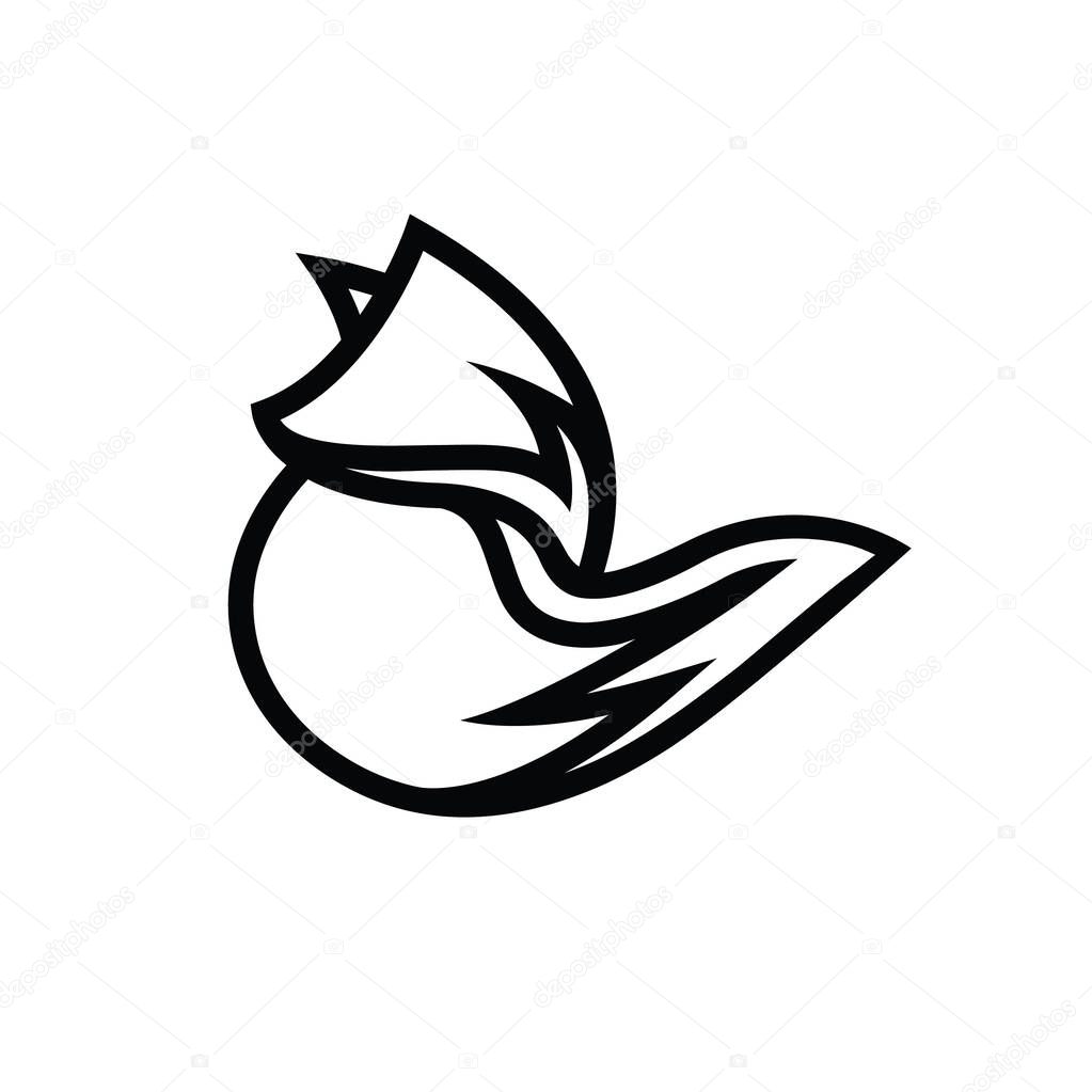 Minimal fox silhouette logo vector symbol design icon