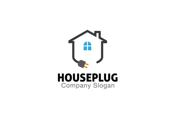 Plug House Design Illustration — Stock Vector