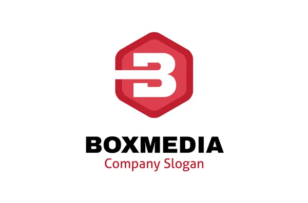 Box Media Hexagon Design — Stock vektor