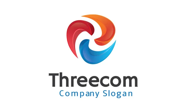 Threecom 디자인 일러스트 레이 션 — 스톡 벡터