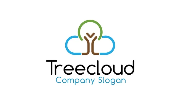 Tree Cloud Design Illustration — Stock vektor