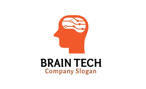 Brain Tech Design Illustration — Stockvektor