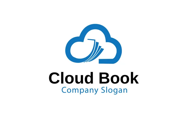 Desenho de livro em nuvem Ilustração —  Vetores de Stock