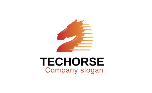 Horse Tech Design Illustrazione — Vettoriale Stock