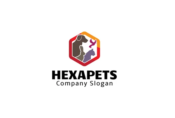 Hexa Pets Design, illusztráció — Stock Vector