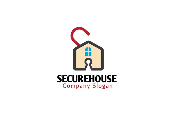 Secure Design House Illustration — Stock Vector