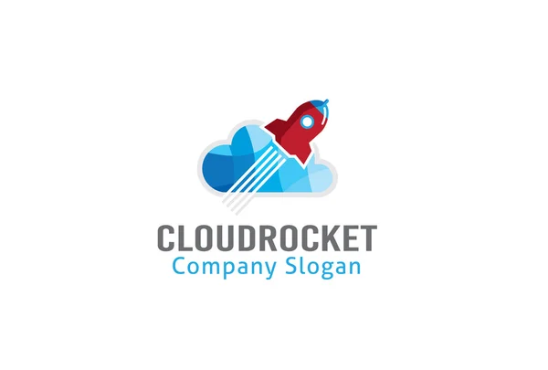 Cloud Rocket Design Illustration — Stock vektor