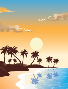 Sunrise Beach illüstrasyon