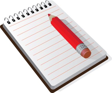 Not defteri ve kalem vektör