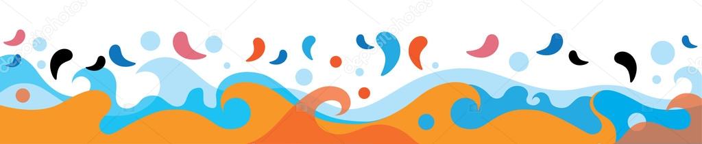 Colorful Sea Waves illustration Drops