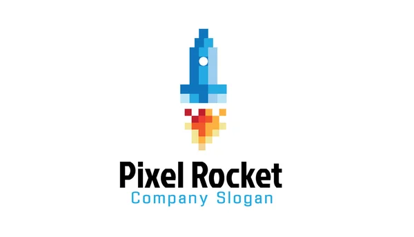 Pixel Rocket Design Illustration — Stock Vector